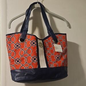 Croft & Barrow Vibrant Red and Navy Tote